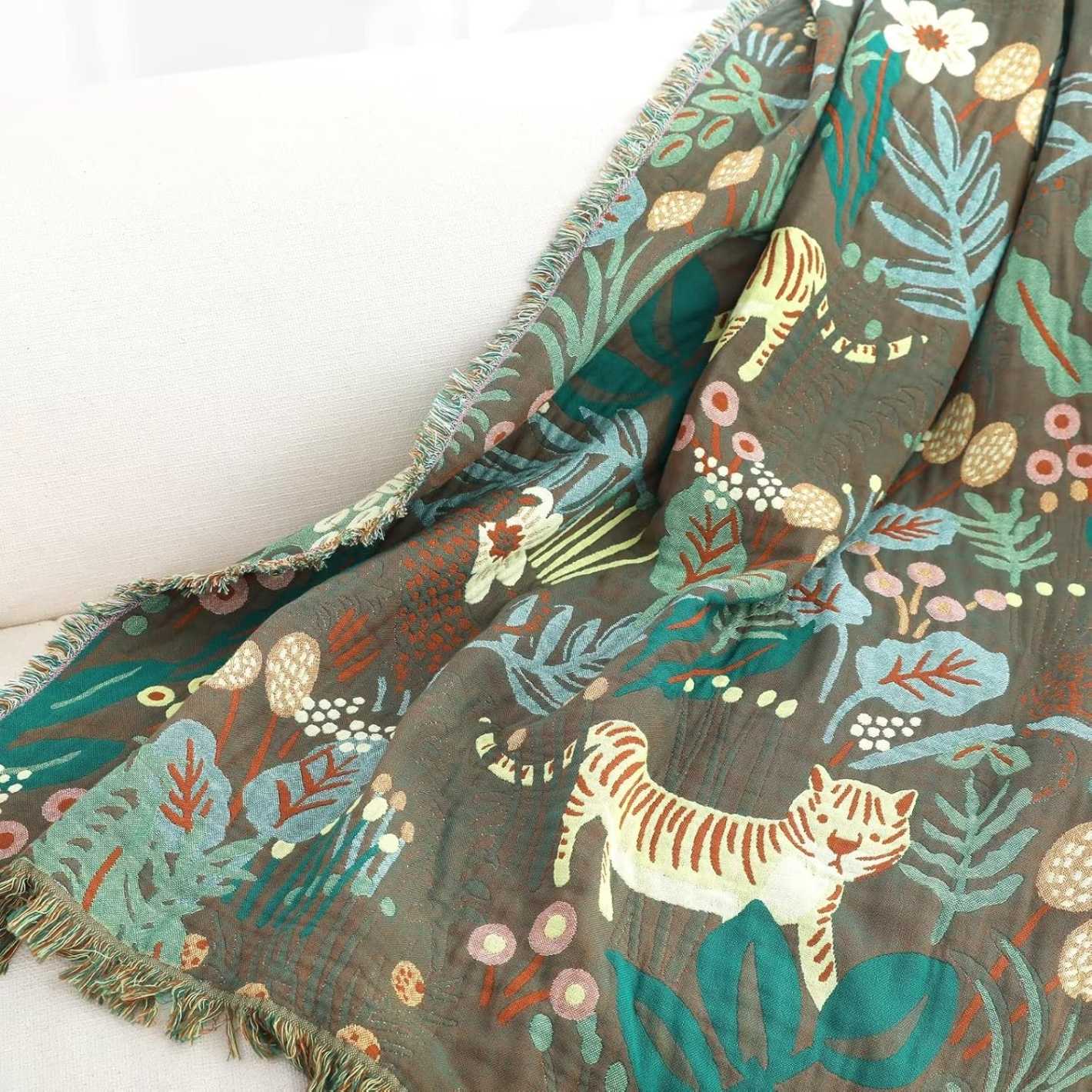 Jungle Tiger Reversible Throw Blanket