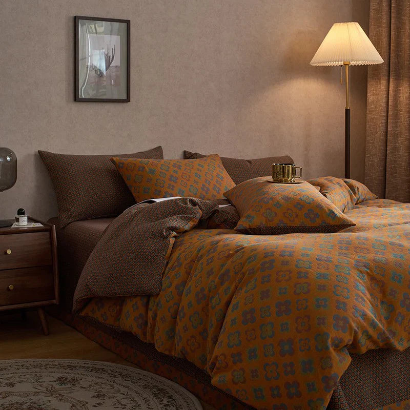 Rouge Vintage 4-Piece Bedding Set Orange