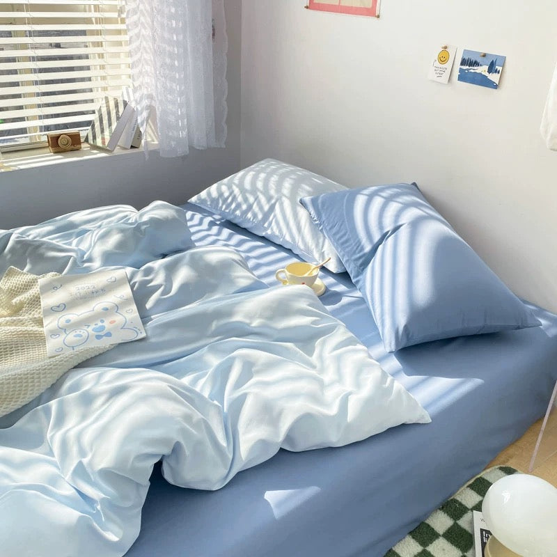 Solid Blue Bedding Set