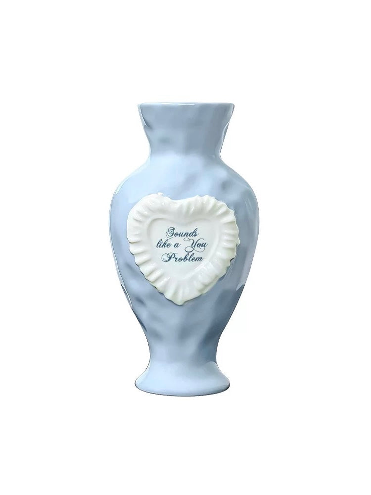 Coquette Blue Ceramic Vase