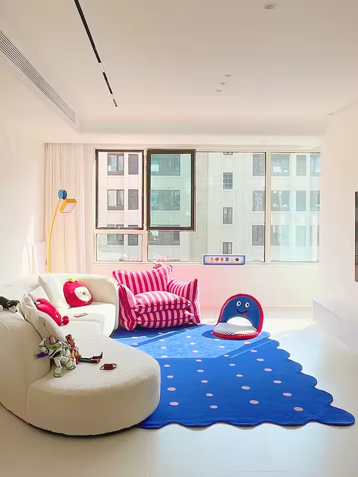 Klein Blue Irregular Polka Dot Area Rug