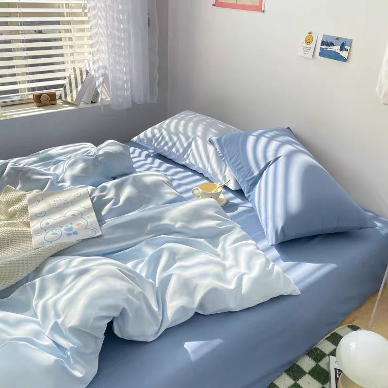 Solid Blue Bedding Set