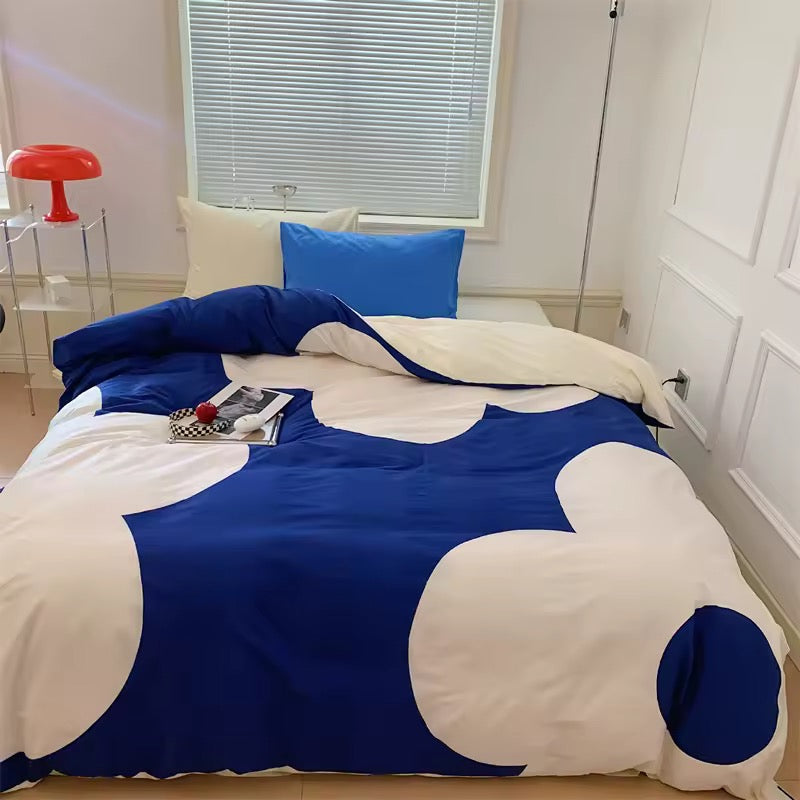 Blue Floral Cotton Bedding Set
