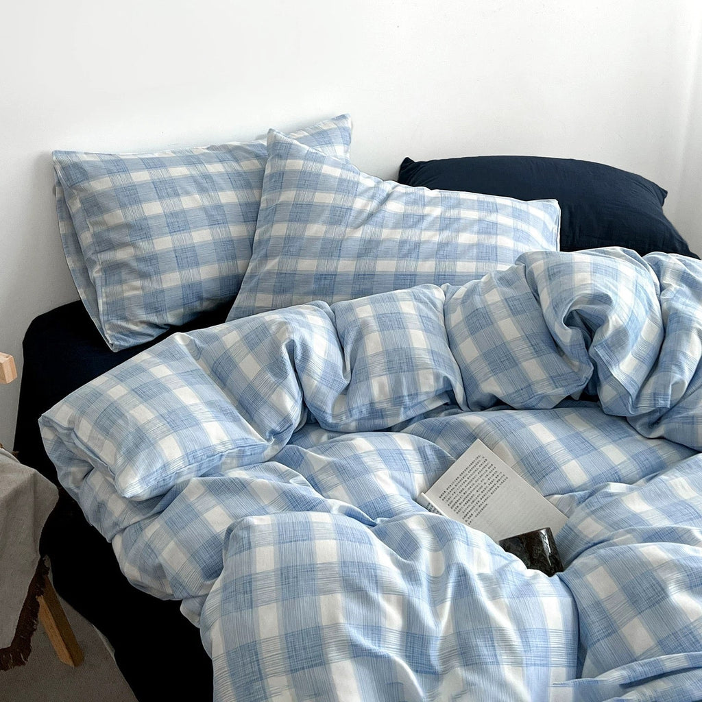 Coastal Blue Gingham Duvet Cover Set