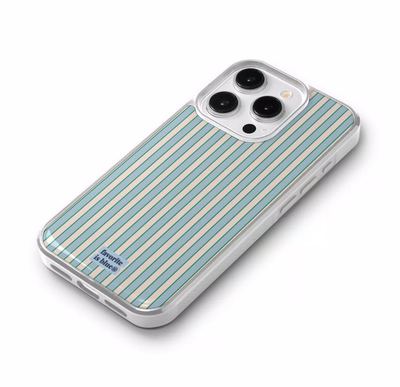 Cool Blue Preppy Striped iPhone Case