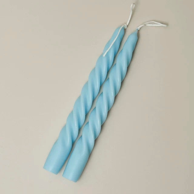 2 pc Spiral Candles Blue 2