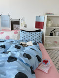 Blue and Pink Bedding Set