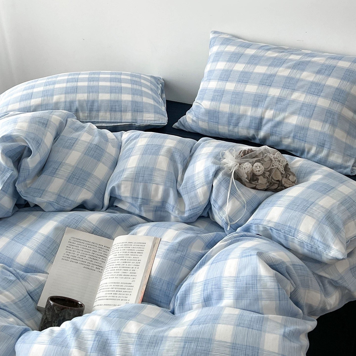 Coastal Blue Gingham Duvet Cover Set