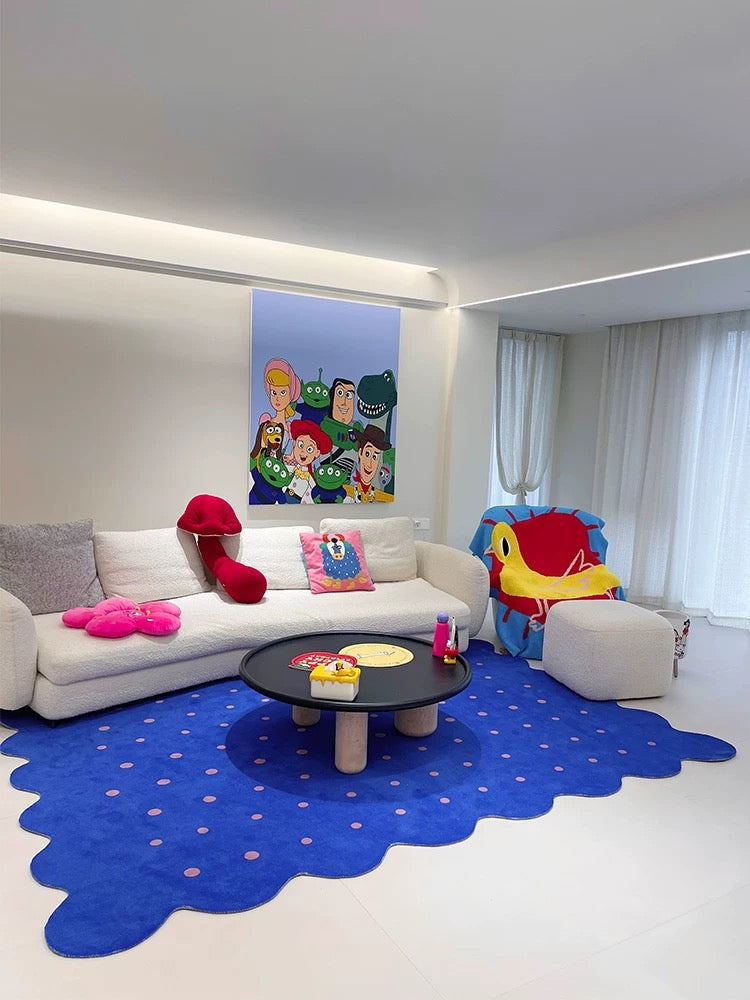 Klein Blue Irregular Polka Dot Area Rug