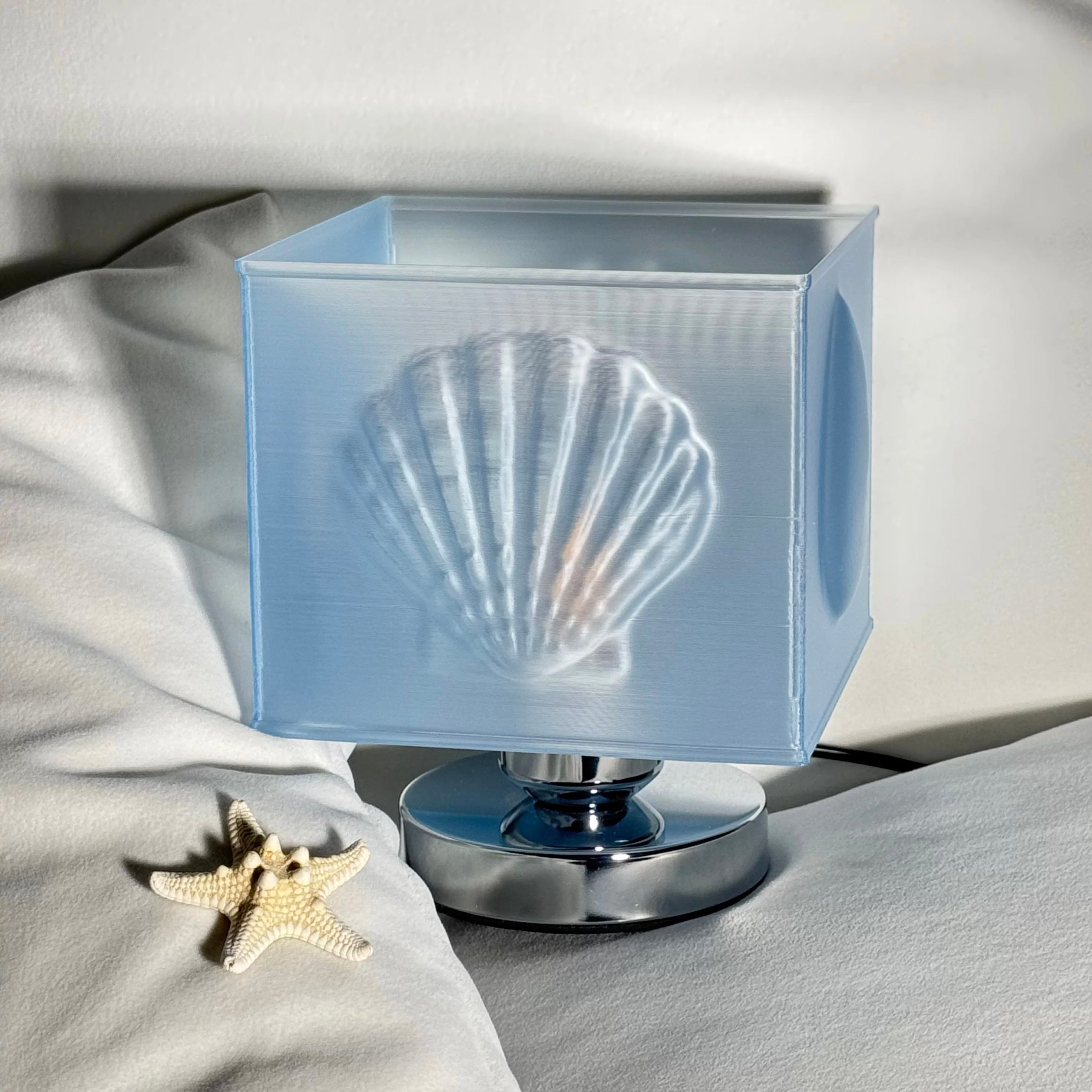 Mermaidcore Blue Seashell Lamp Semi-Transparent Shade