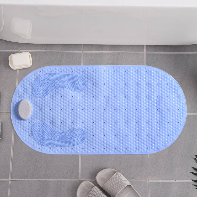 Non-Slip Shower Mat With Scrubber Blue Standard 16×32"