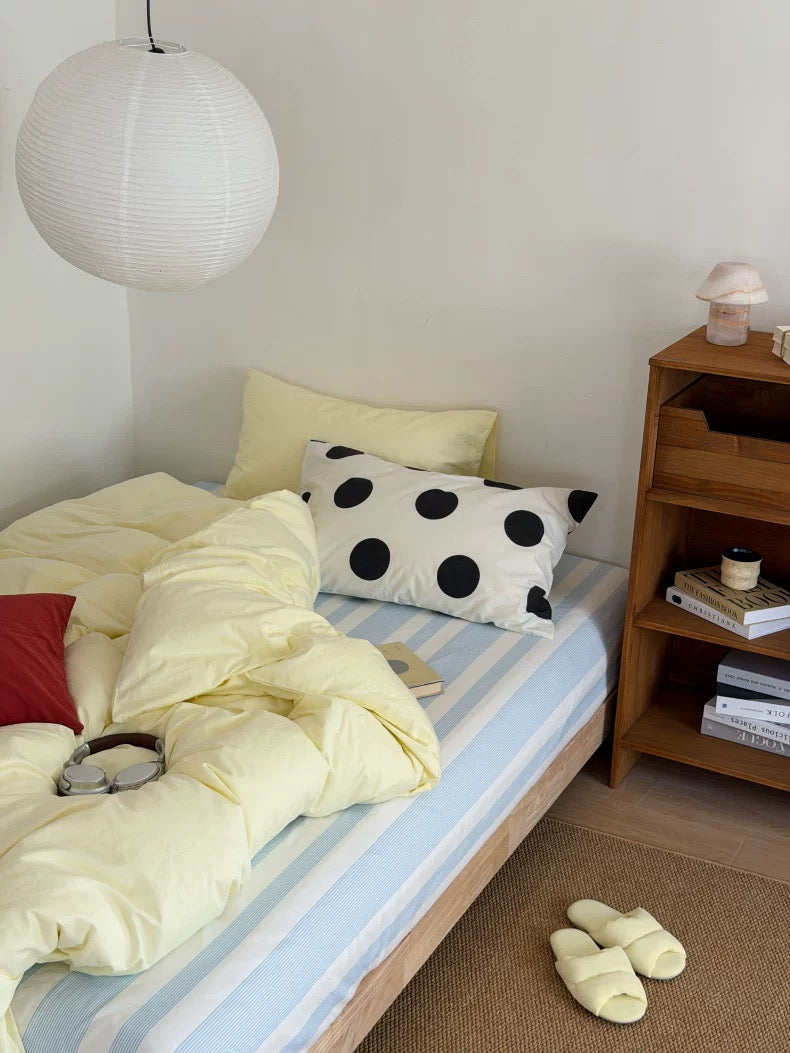 Butter Yellow Cotton Duvet Cover Set
