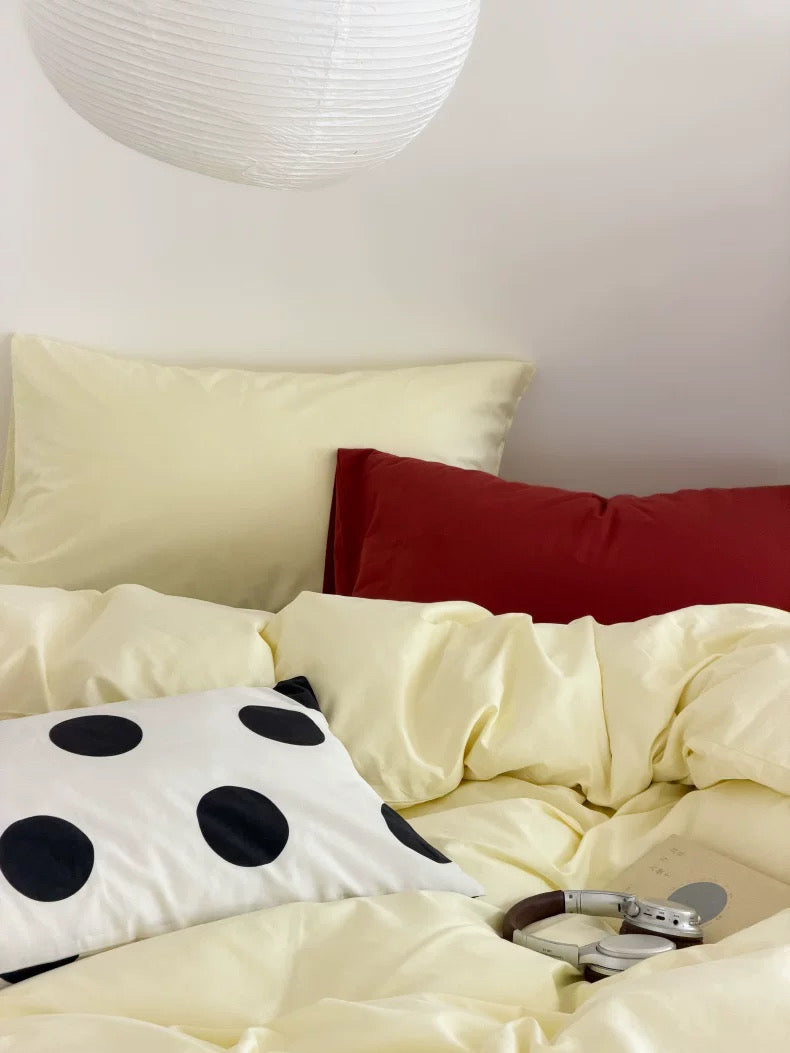Butter Yellow Cotton Duvet Cover Set