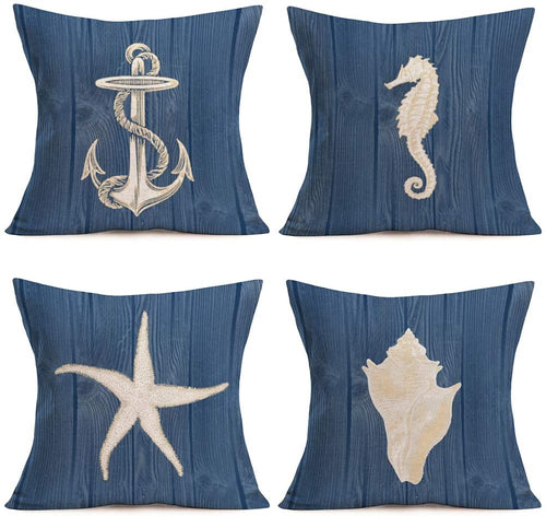 Blue Ocean Cushion Covers 4 Pack Bundle (Save More)
