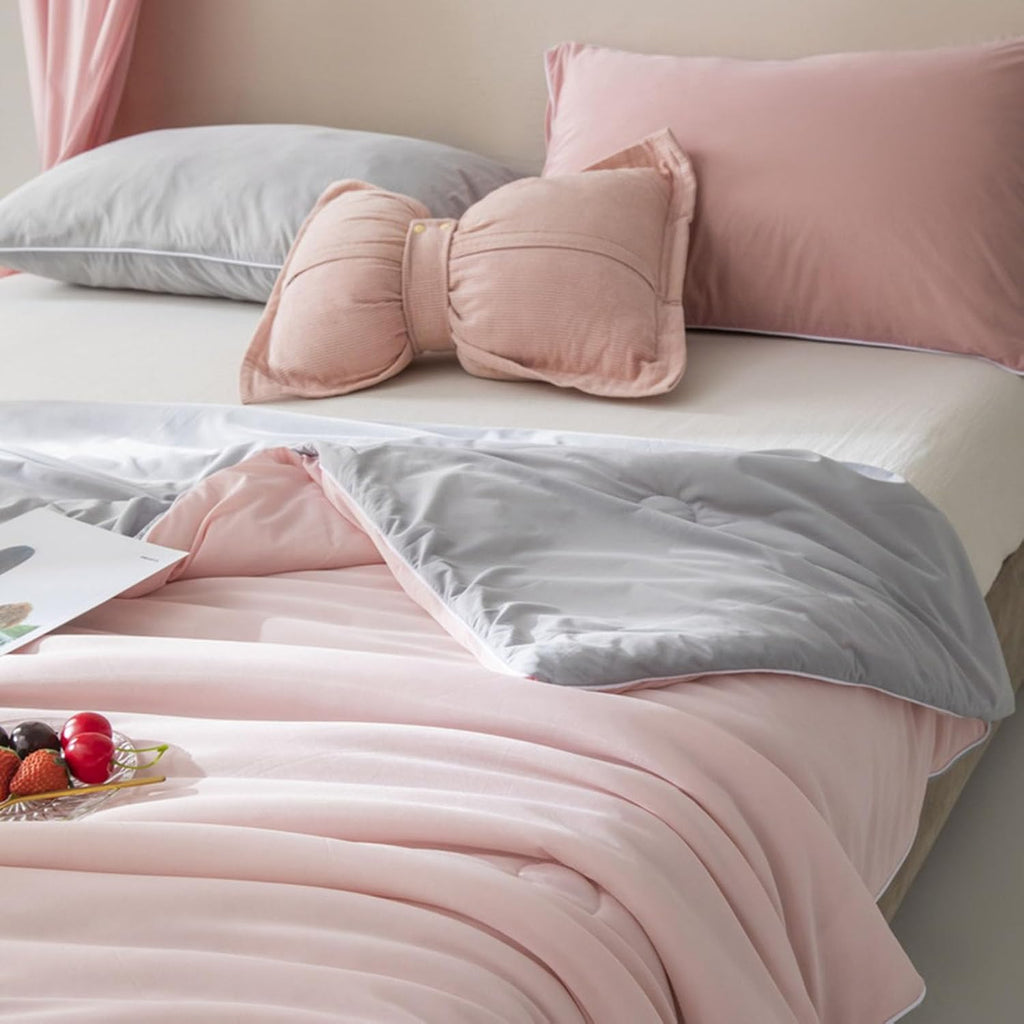 Pink Blush Cooling Silk Summer Quilt