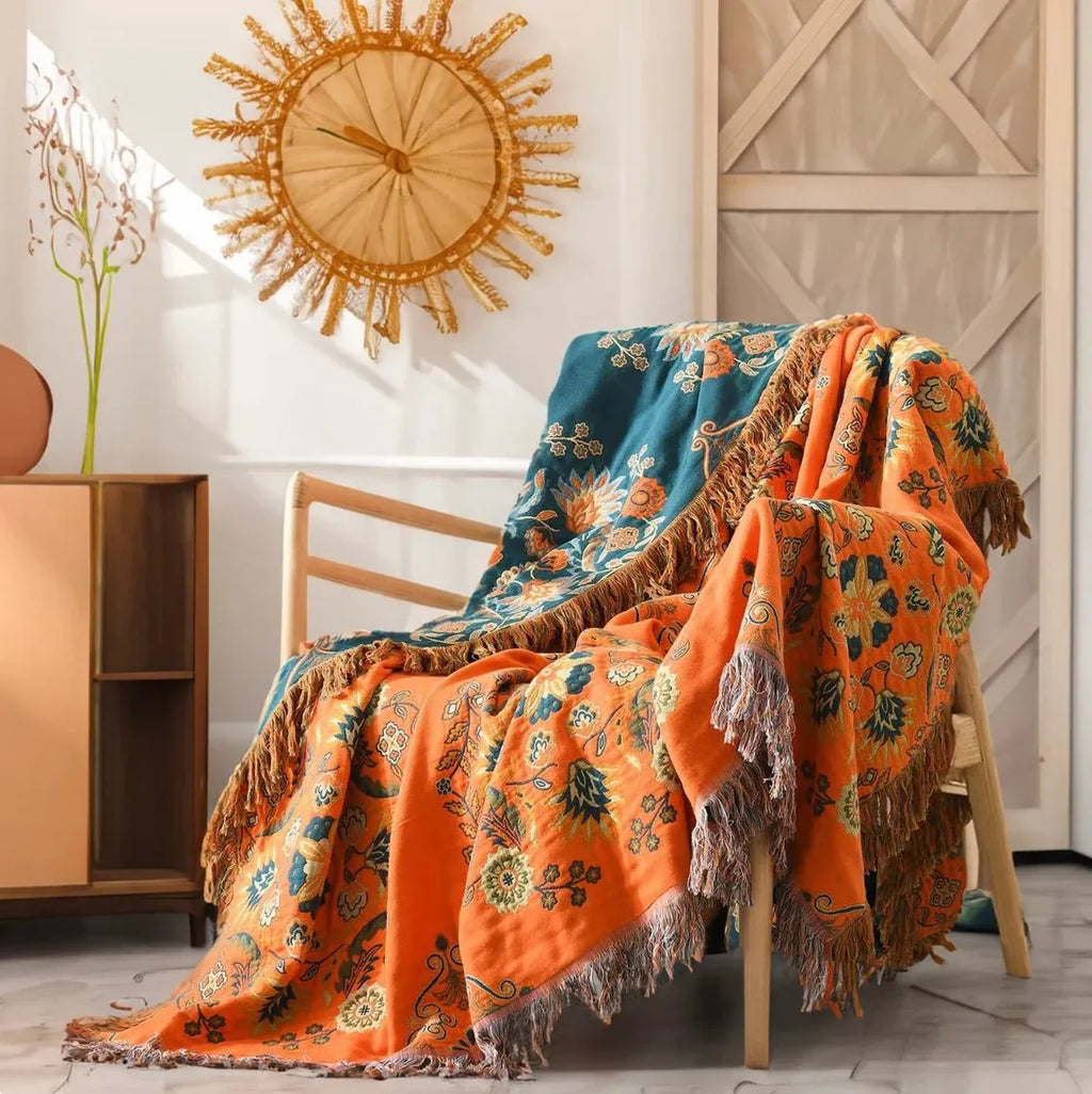 Terracotta Reversible Blanket Couch Throw