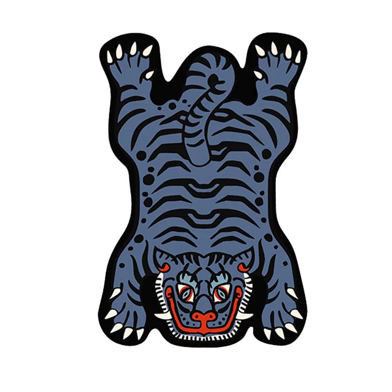 Boho Tiger Rug Blue