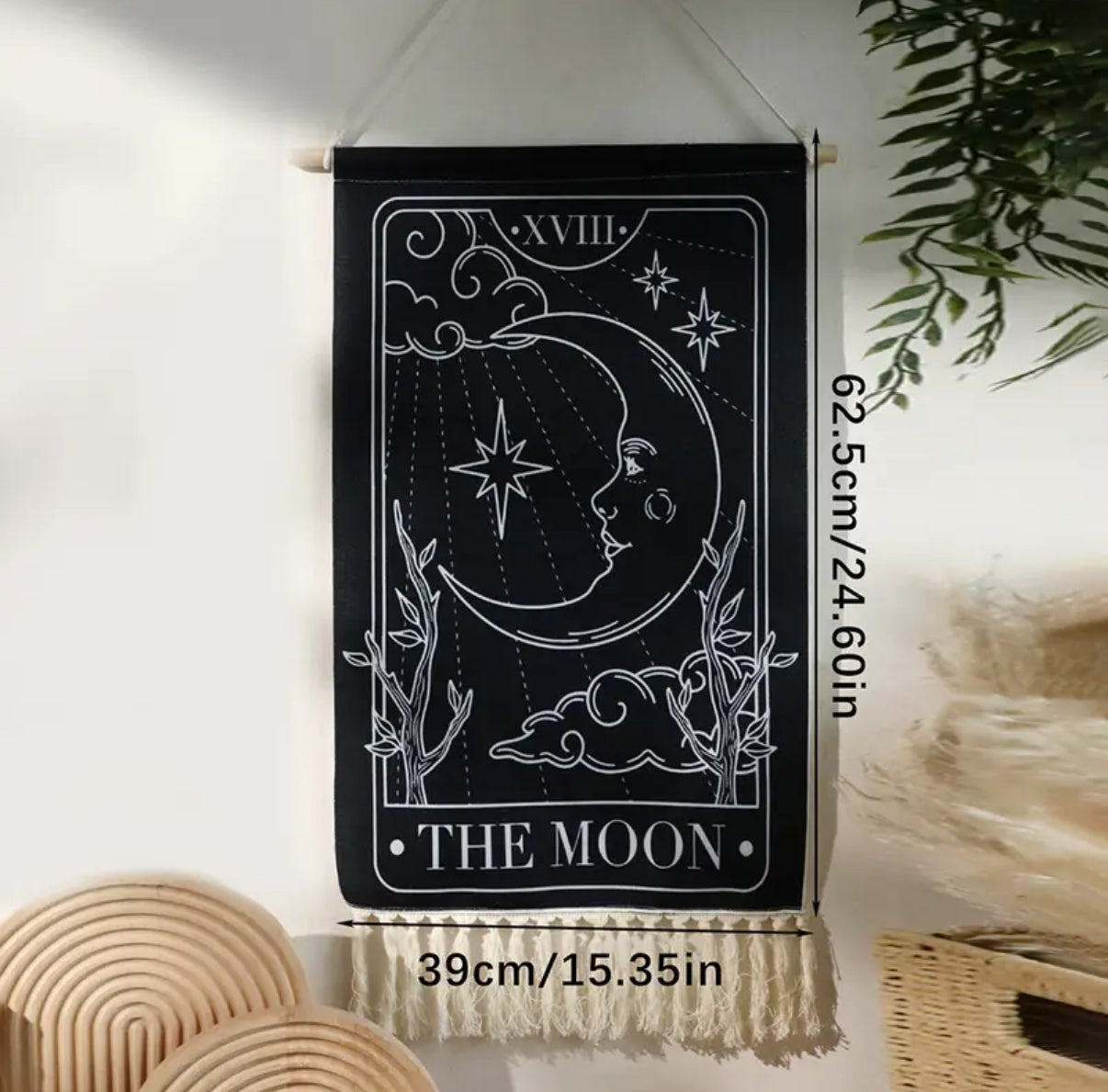 Sun & Moon Tarot Tapestry Black Moon