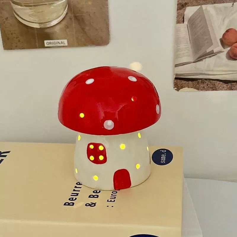 Cottagecore Mushroom Night Light Red