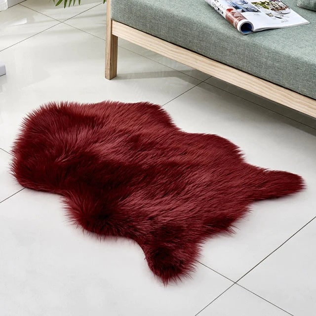 Fluffy Rug Red Wine