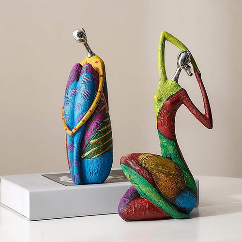 Abstract Resin Woman Sculpture