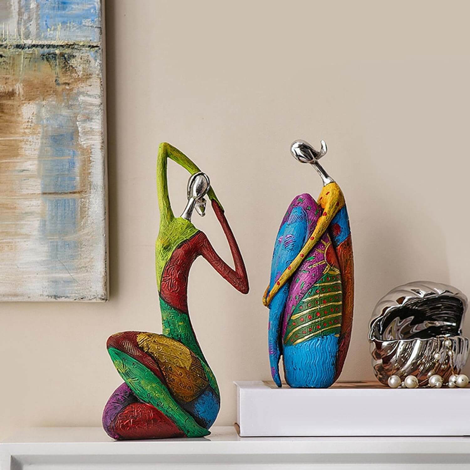 Abstract Resin Woman Sculpture