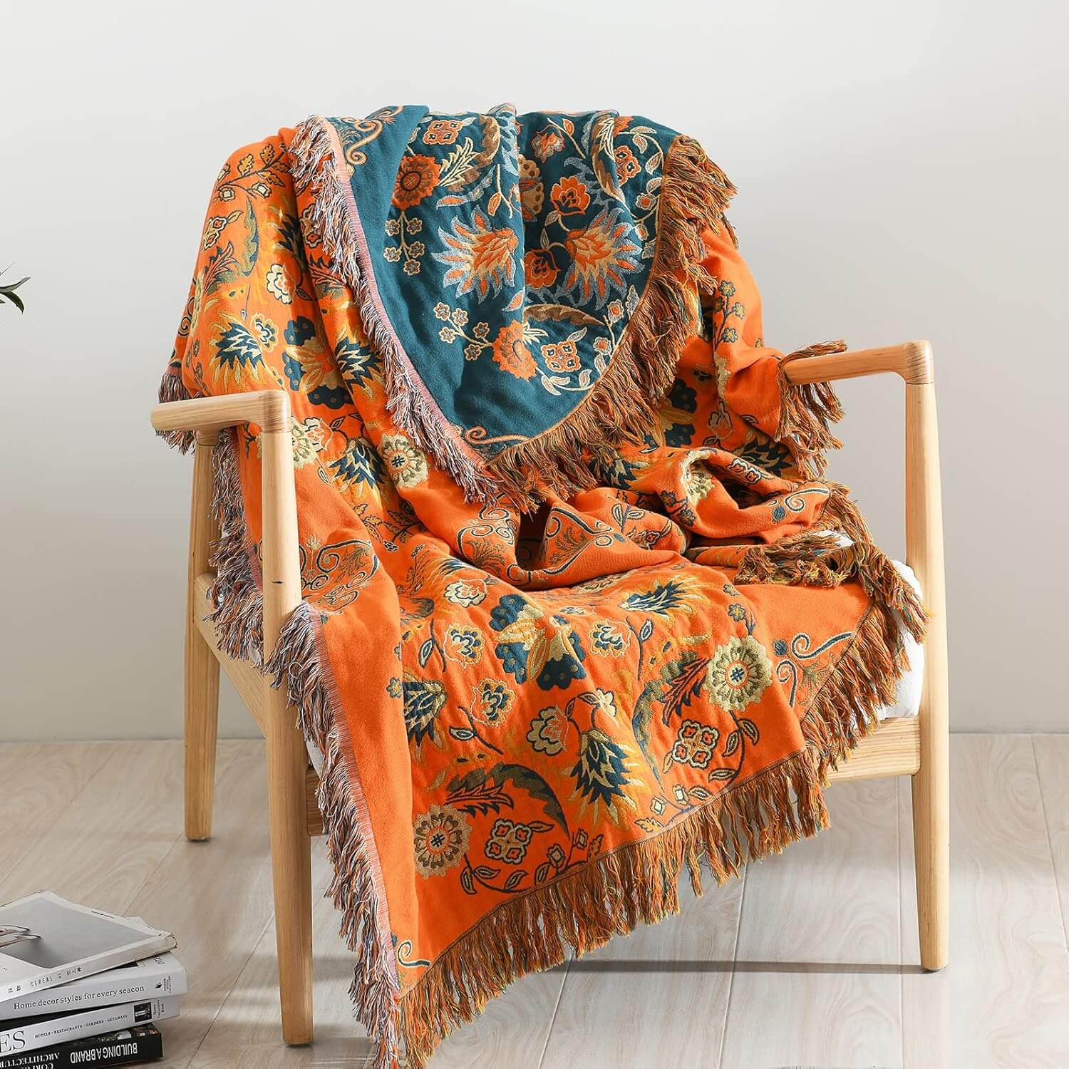 Terracotta Reversible Blanket Couch Throw
