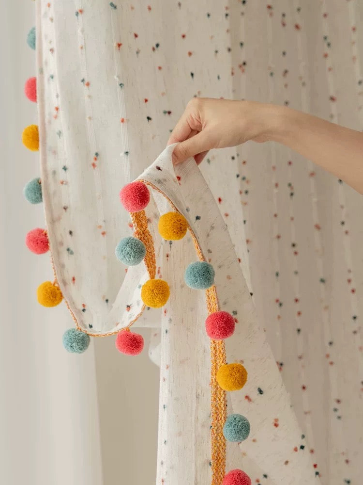 Boho Pom Pom Curtains