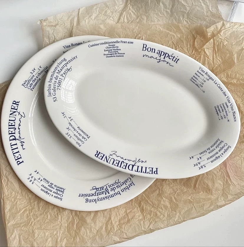 French Coffee Mug & Oval Plate