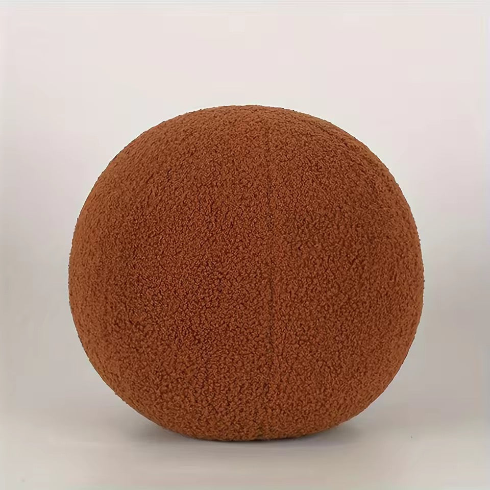 Japandi Boucle Ball Cushion Brown