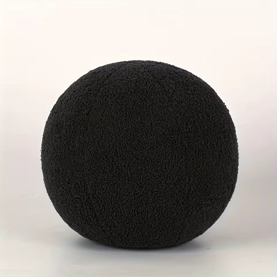 Japandi Boucle Ball Cushion Black