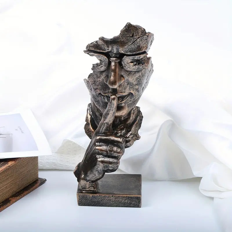Meditations™ - 3pcs Sculpture Set Silence is Golden Bronze