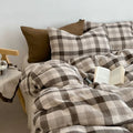 Brown Plaid Duvet Cover Set