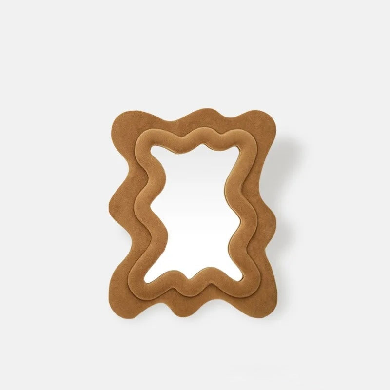 Flocked Wavy Tabletop Mirror