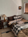 Preppy Brown Gingham Duvet Cover Set