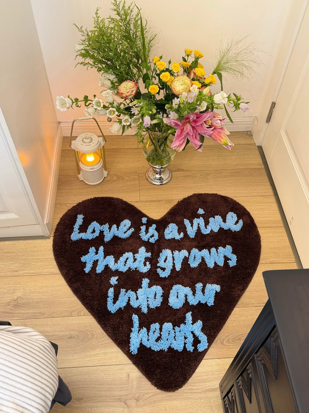 Heart Shaped Typography Rug
