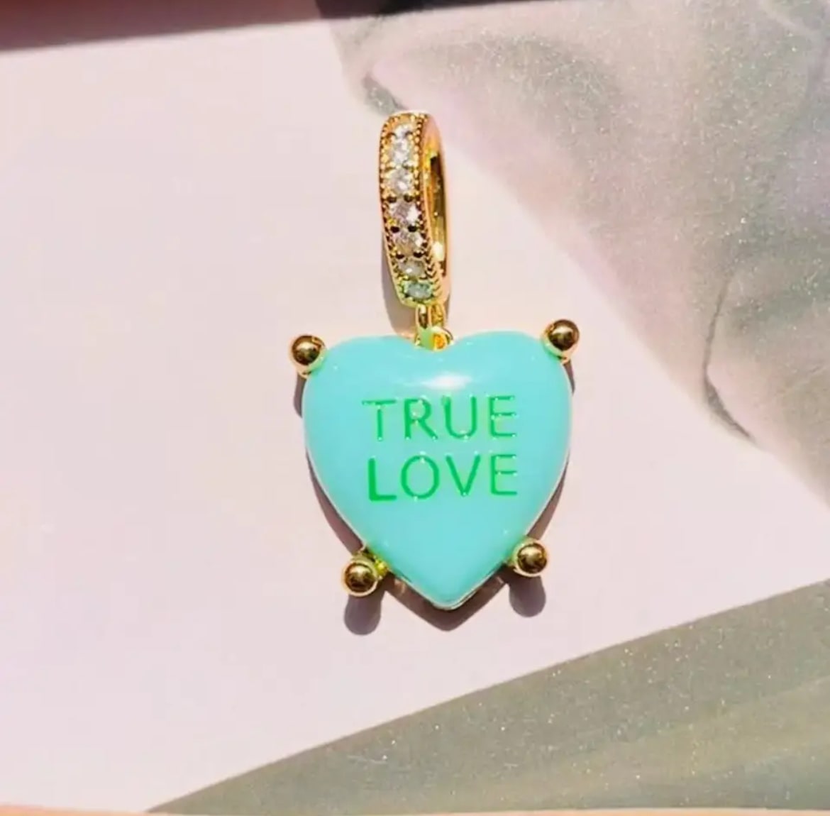 Colorful Heart Pendant Blue