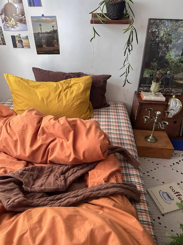 Terracotta Cotton Duvet Cover Set