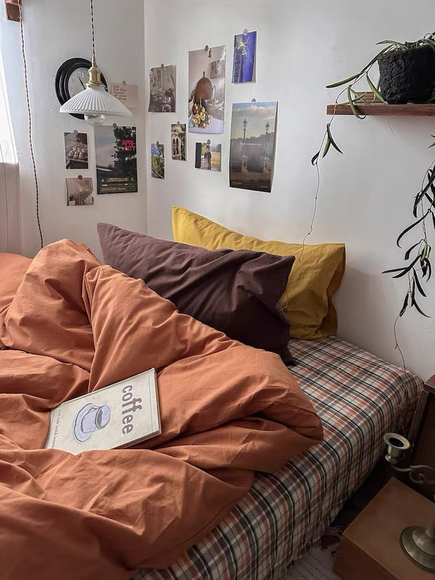 Terracotta Cotton Duvet Cover Set