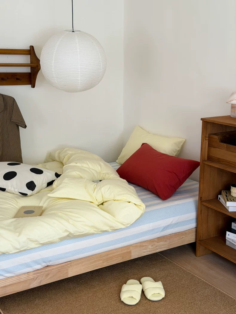 Butter Yellow Cotton Duvet Cover Set