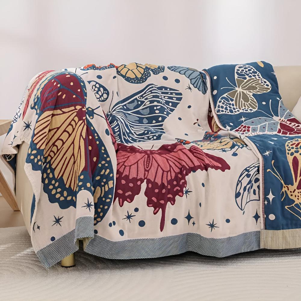 Butterfly Cotton Blanket - Couch Cover