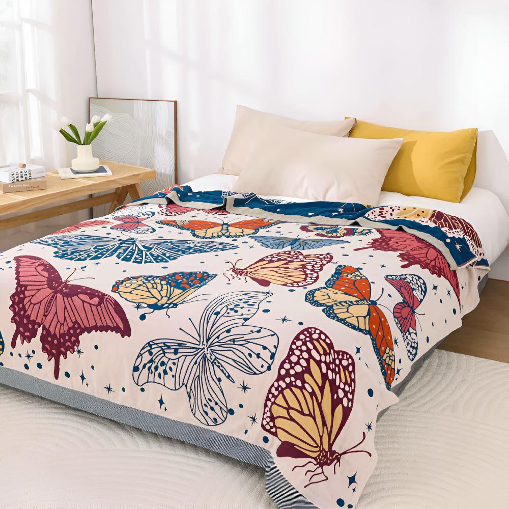 Butterfly Cotton Blanket - Couch Cover
