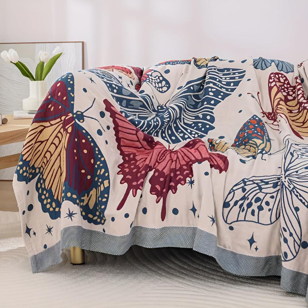 Butterfly Cotton Blanket - Couch Cover