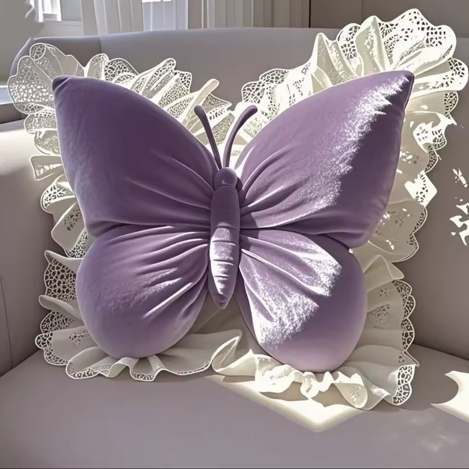 Princess Butterfly Decorative Pillow Purple