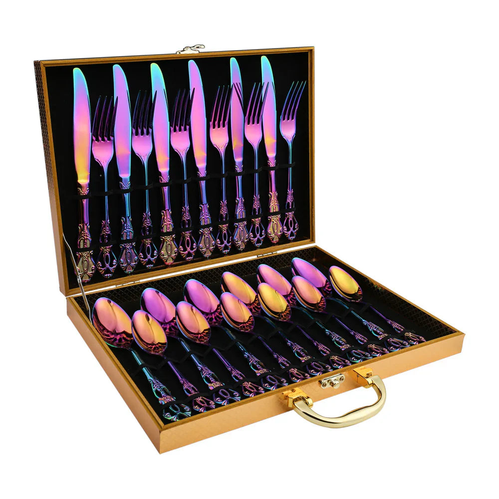Galia Rainbow Silverware Set – Iridescent Flatware