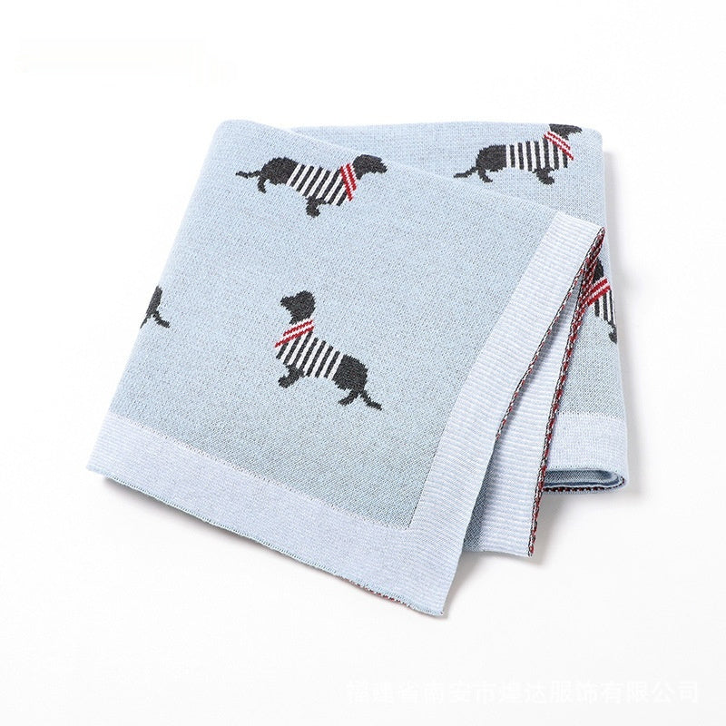 Baby Cotton Dog Blanket 40x30" Light Blue