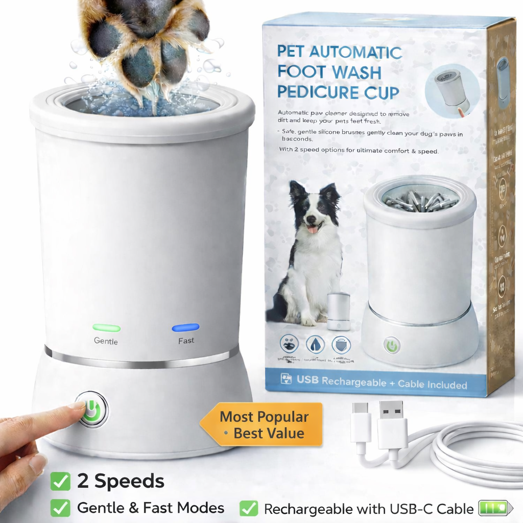 PawLuxe™ Pro — Electric Paw Cleaner & Massager USB-C Rechargeable – 2 Speeds (Pro) Most Popular-Best Value