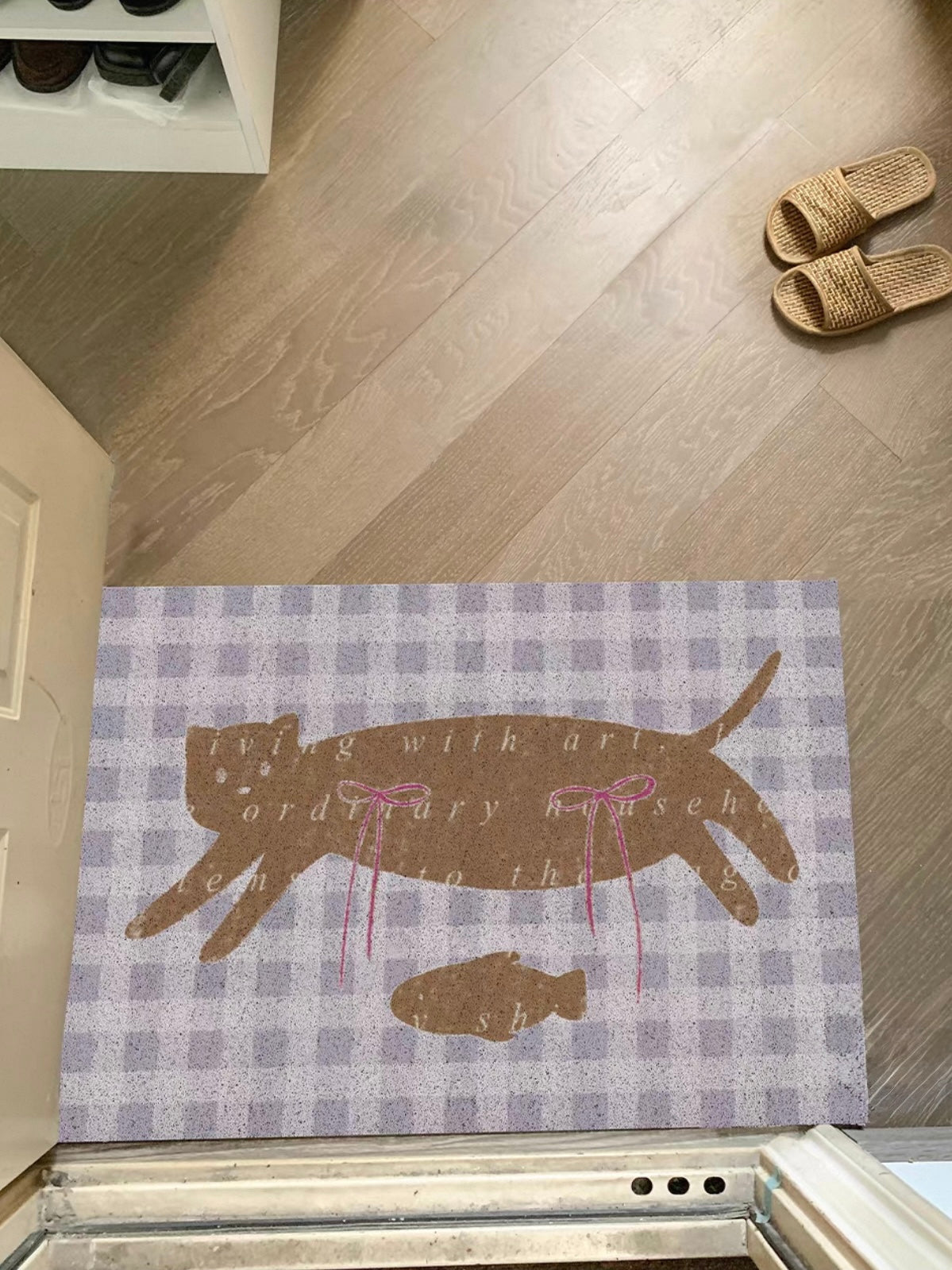 Coquette Checkered Door Mat