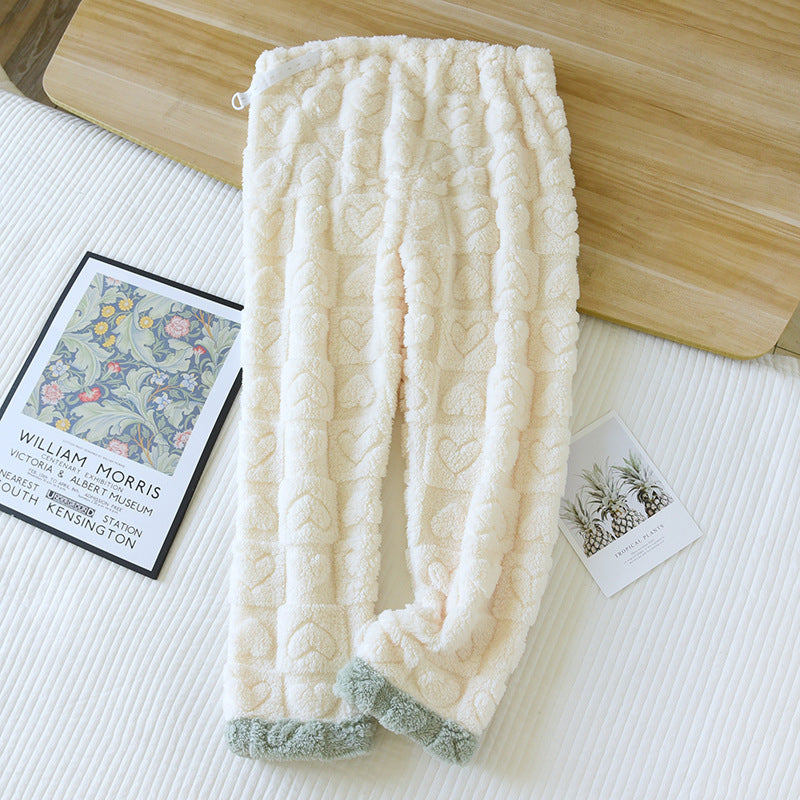 Cozy Fleece Maternity Pajama Pants White