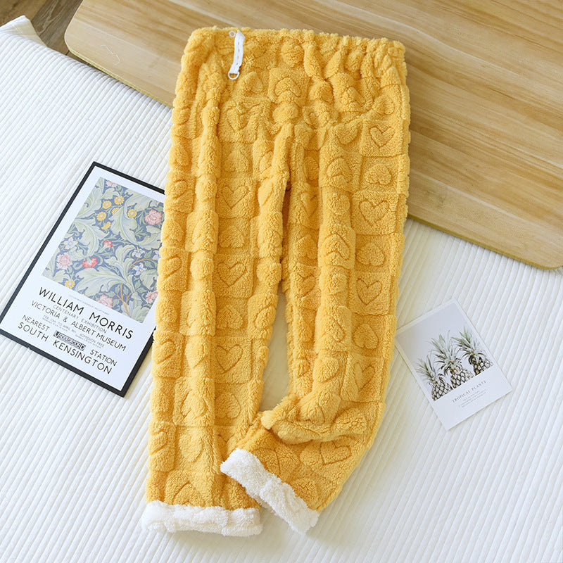Cozy Fleece Maternity Pajama Pants Yellow